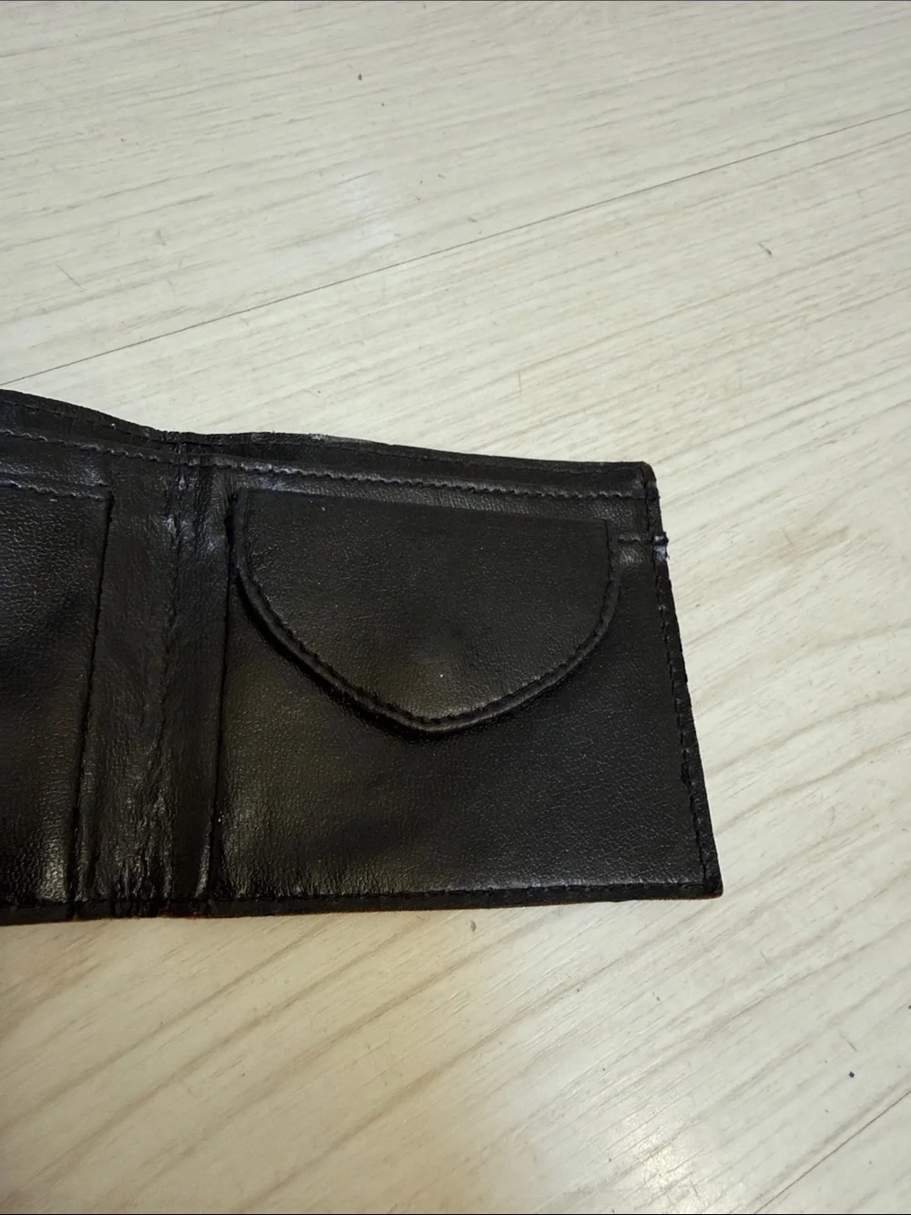 Brown & Black Striped Leather Bi-Fold Wallet